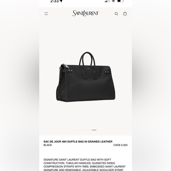 Saint Laurent Sac De Jour 48H Duffle Bag - Picture 7 of 7